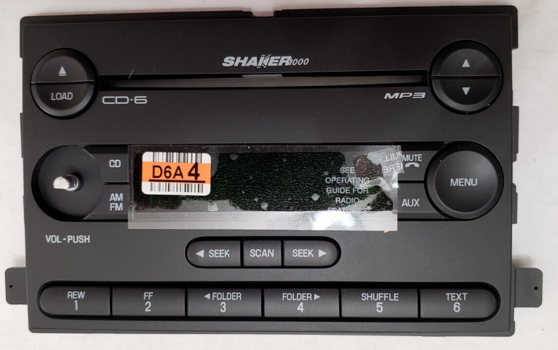 FORD SHAKER 1000 FACE no big knob 05-06 F-150 Mustang expedition 6CD MP3 radio