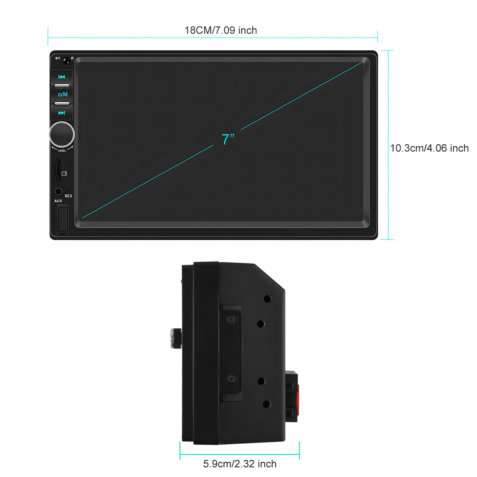 Double Din Apple Carplay Android Auto 7″ Car Stereo Radio Bluetooth Touch Screen