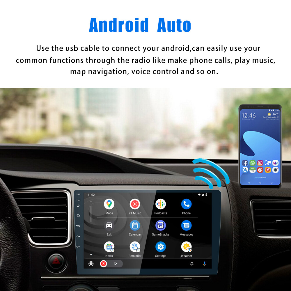 6+128G 2DIN 10” Car Radio Stereo Apple Carplay Android Auto DSP QLED Screen+Cam