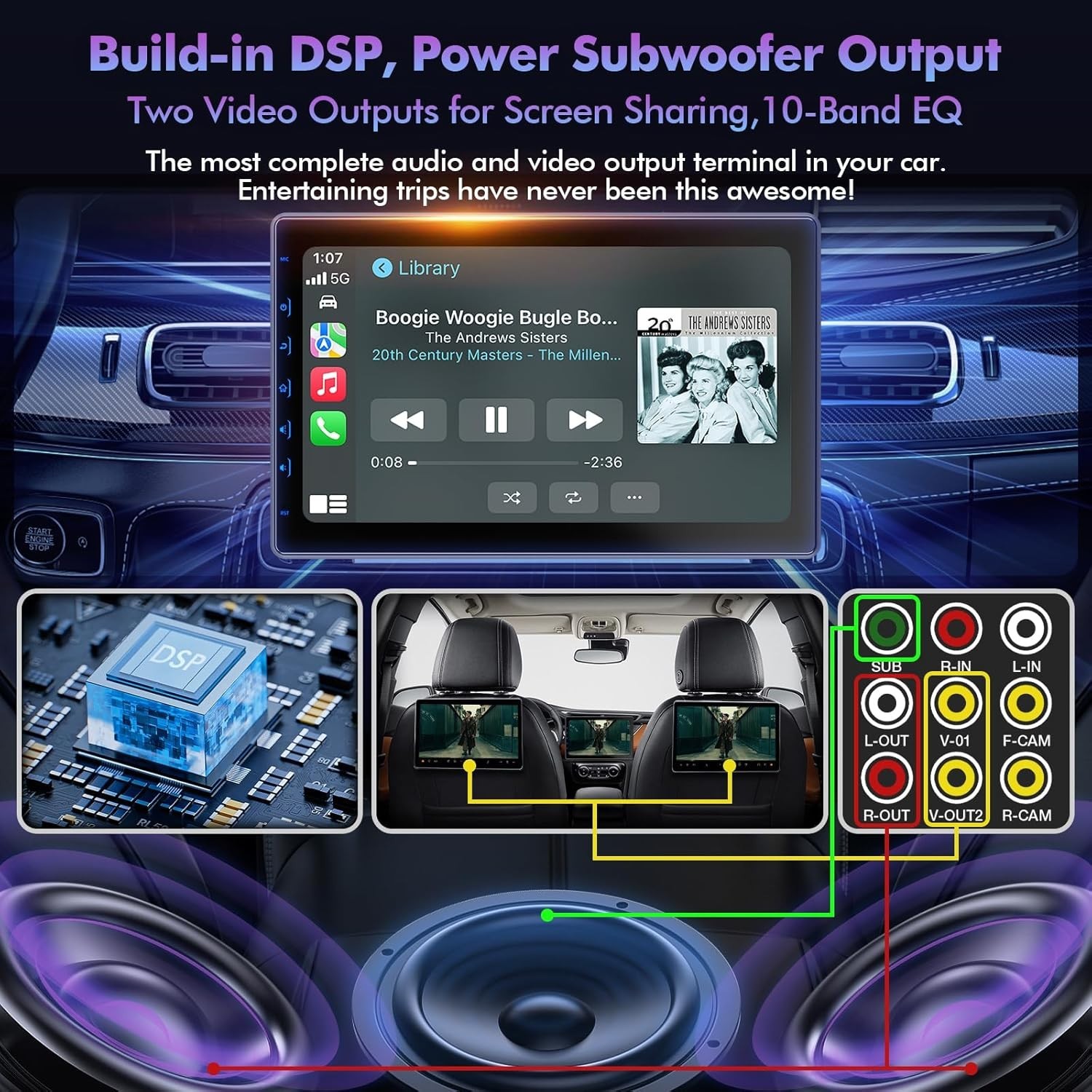 10 Inch IPS Touch Screen Car Stereo – Wireless CarPlay & Android Auto Ready