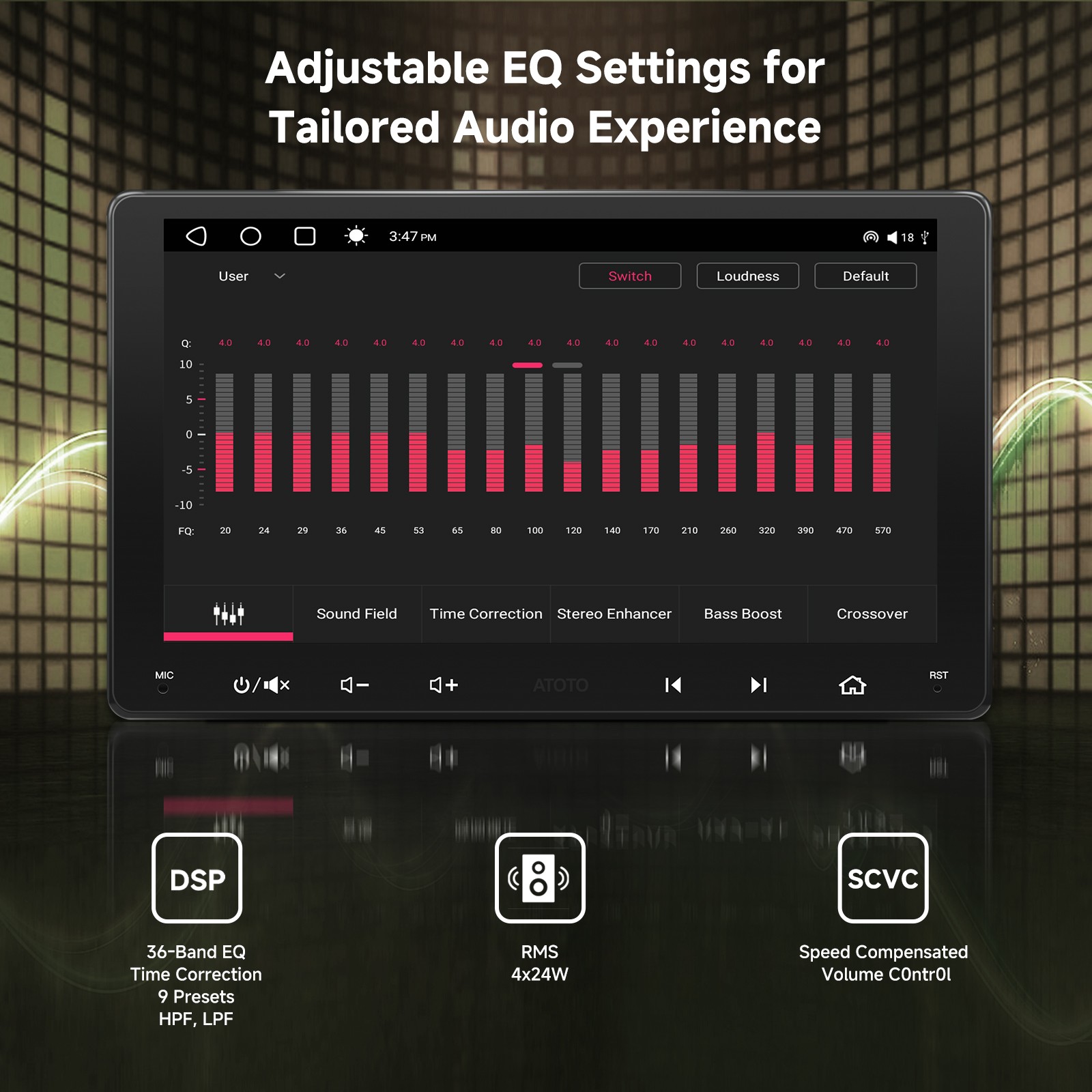 ATOTO S8 Standard 7IN 2DIN Android Car Stereo-3+32G with 400W Car Amplifier,2/4Ω