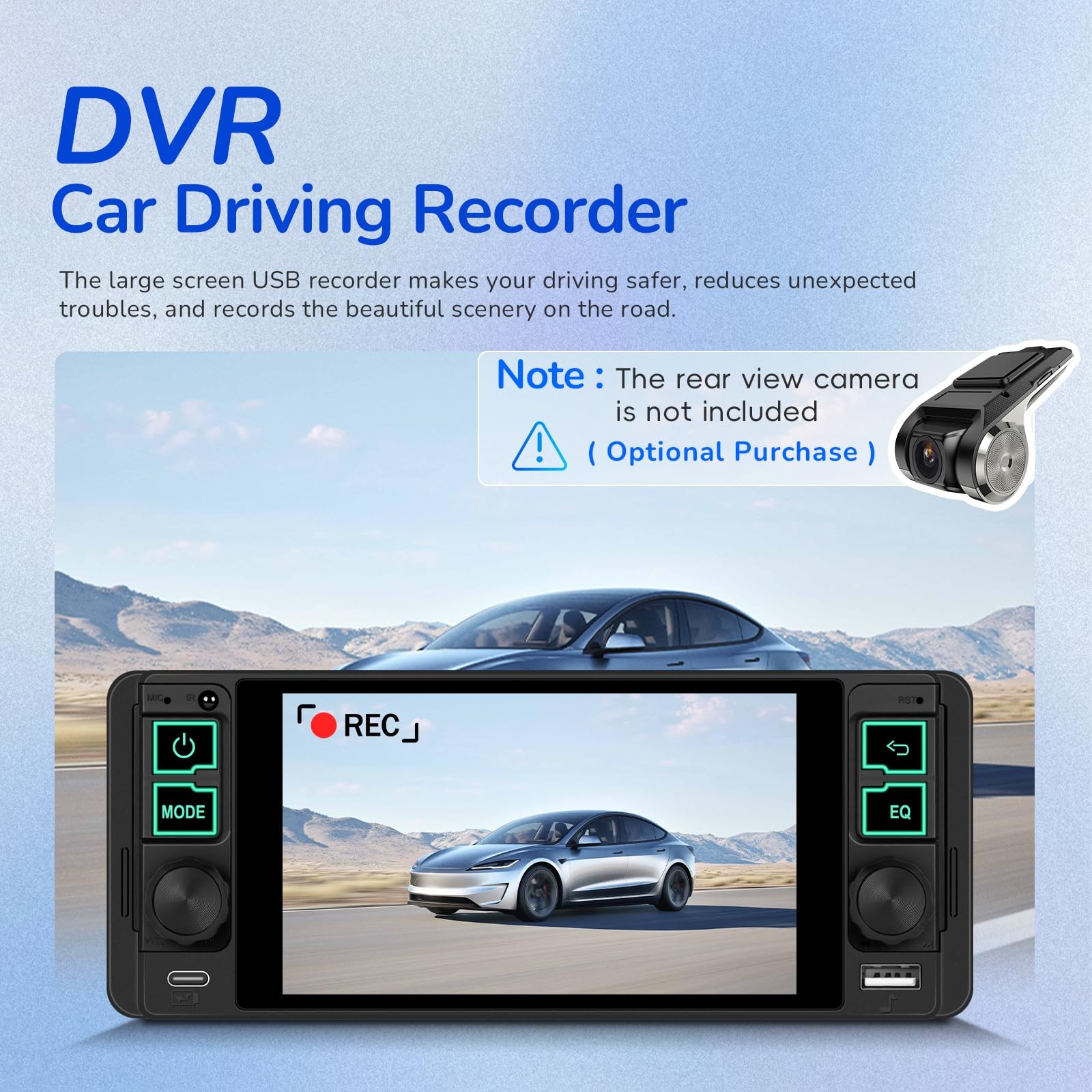 Single Din Radio Car Stereo with Wireless and Wired CarPlay & Android Auto…