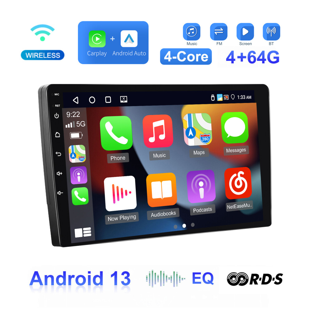 9 Inch 2 Din Android 13 Car Stereo Radio with Bluetooth 4+64G Carplay IPS Screen