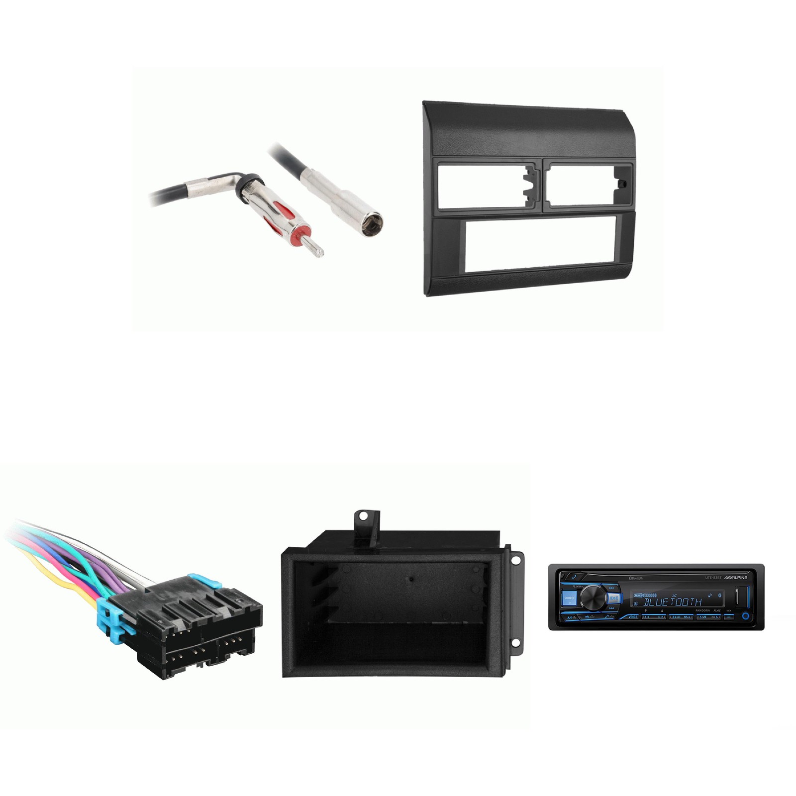 Chevrolet GMC CK Truck 88-94 Alpine UTE-83BT Single Din Radio Bundle Gray Das…