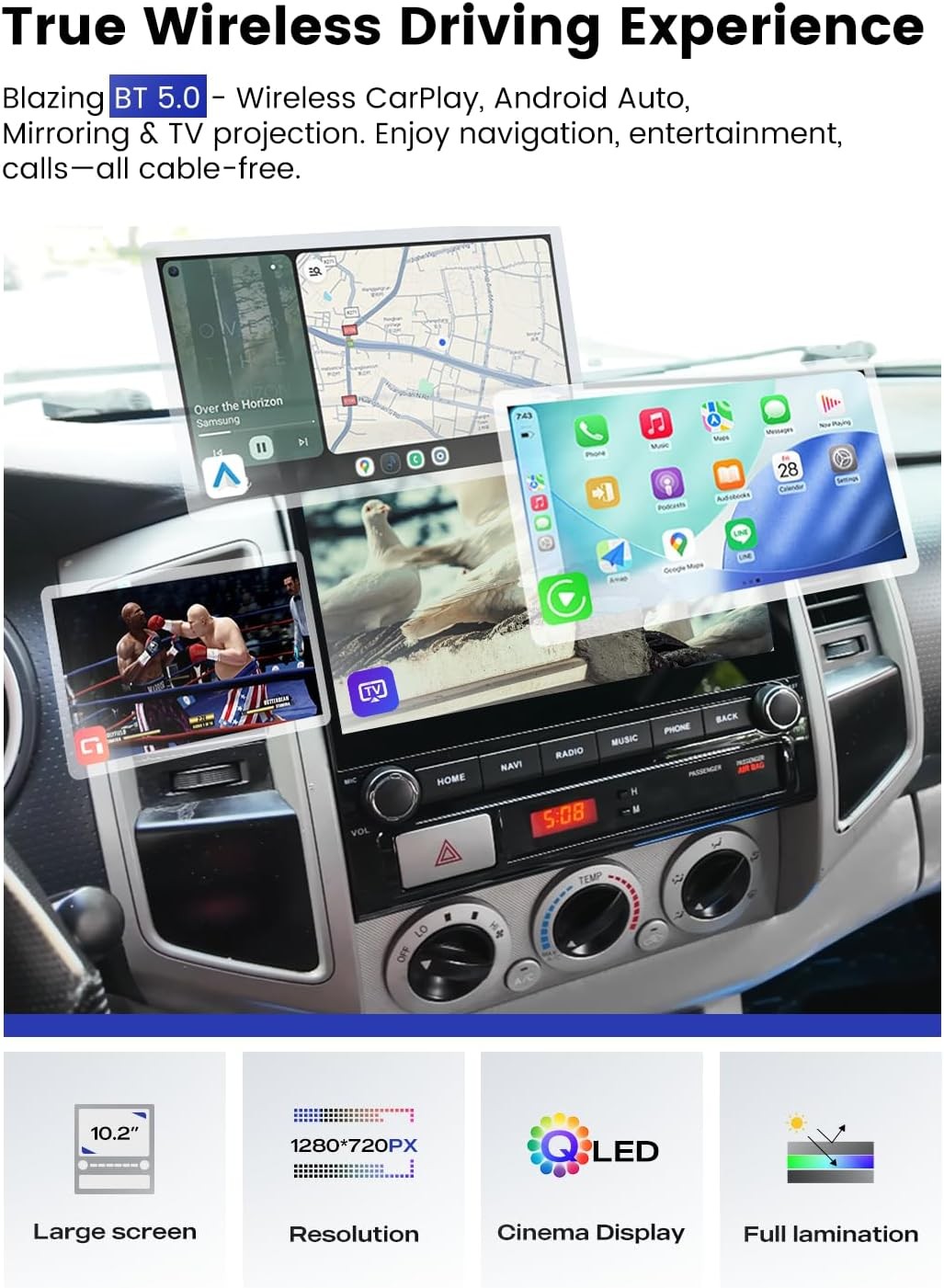 Dasaita 10.2″ Android 13 Car Radio Toyota Tacoma 2005-2015 CarPlay Android Auto