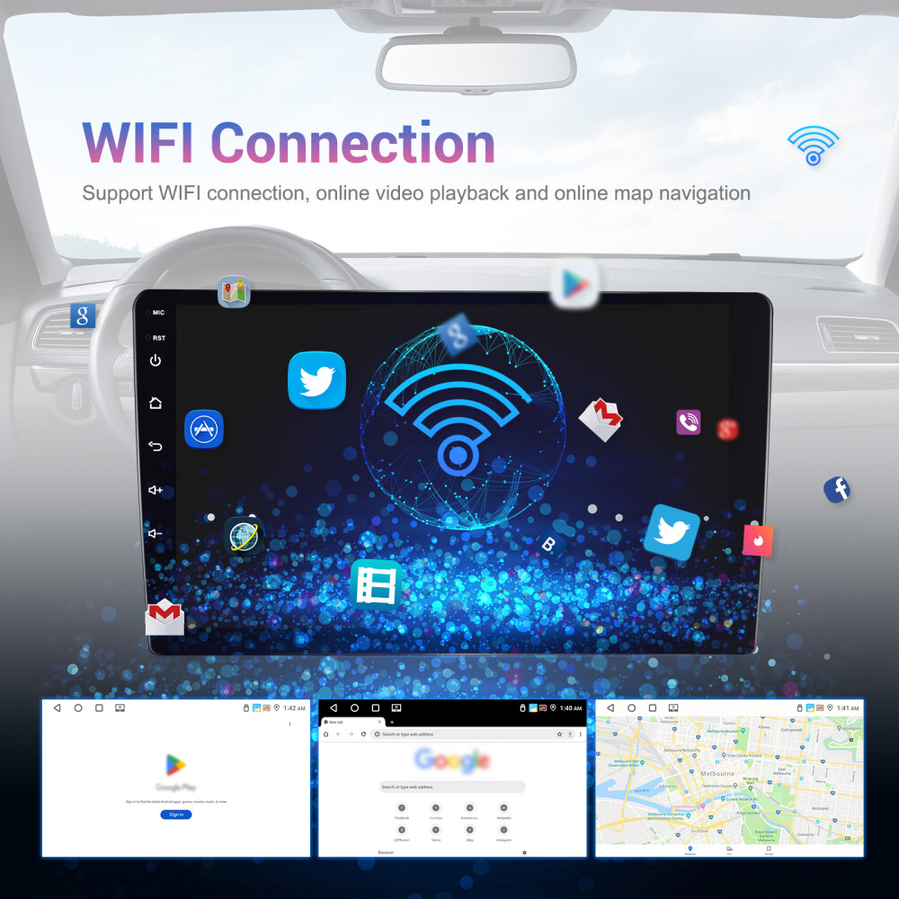 4G+64GB Apple Carplay Car Stereo Radio Android 13.0 GPS Navi WIFI FM RDS Camera
