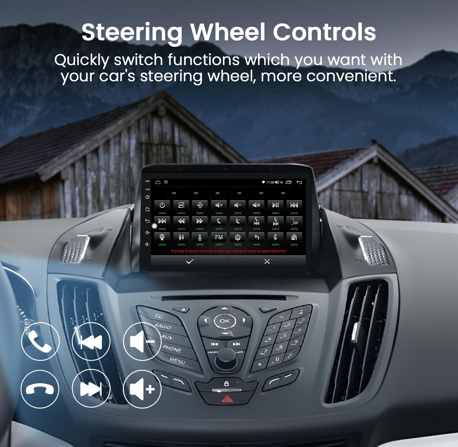 4+64G For Ford Escape 2013-19 Android AUTO Car Radio Stereo Carplay Nav 1280*800