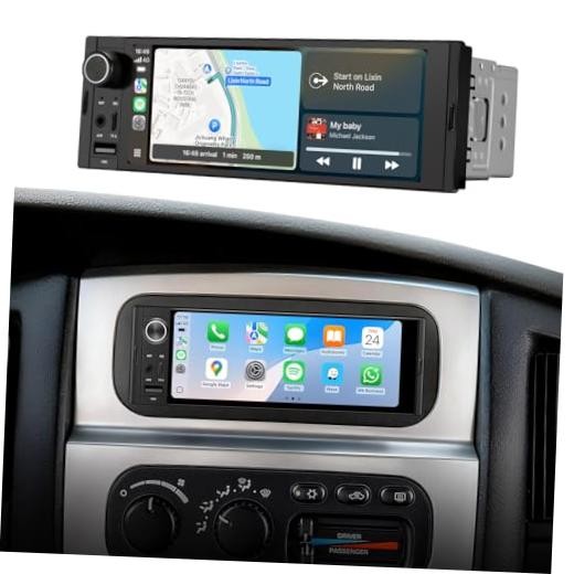 6.36″ Single Din Car Stereo with CarPlay and Android Auto, Universal Old Car