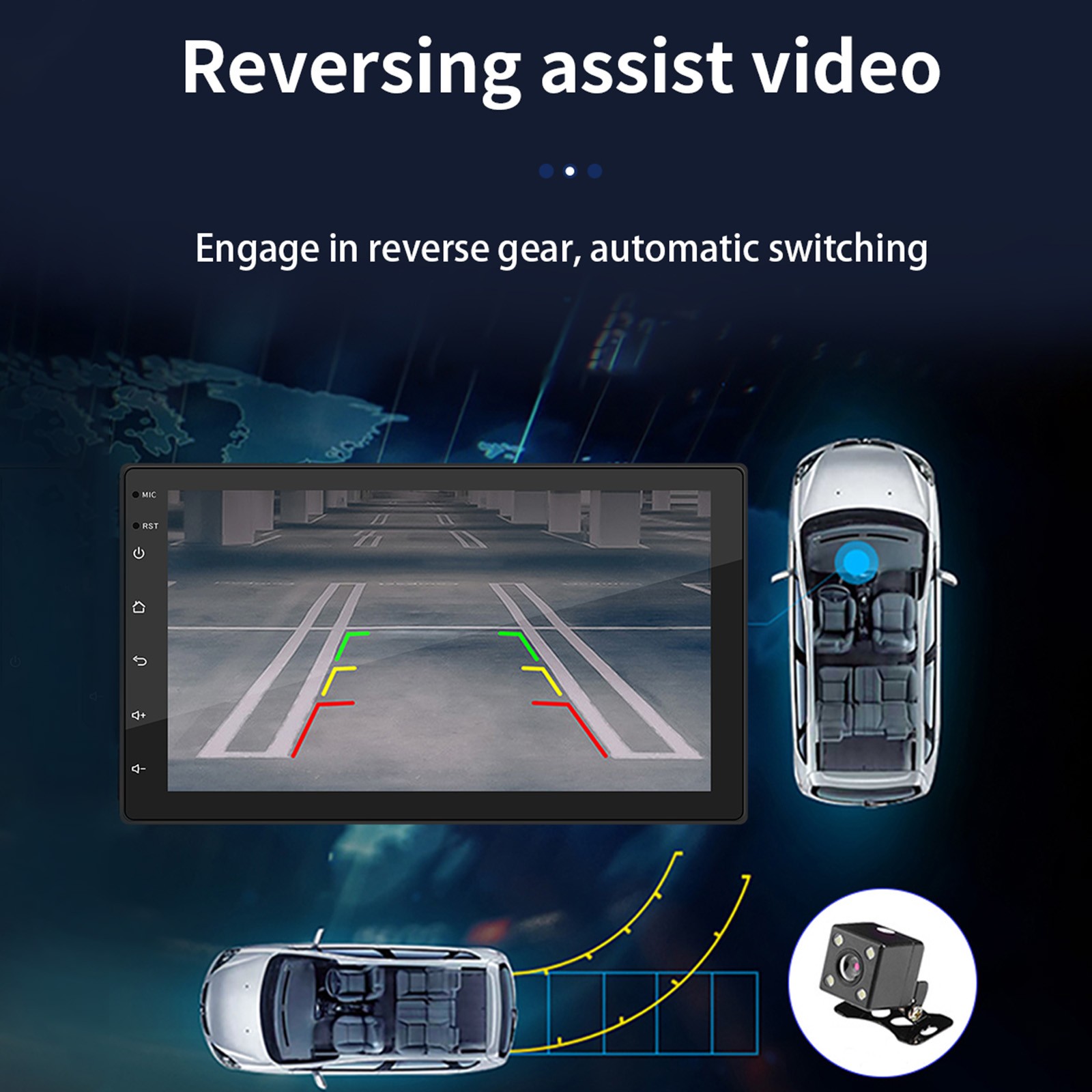 7″ Android 10 GPS WiFi Bluetooth Car Stereo MP5 Player Carplay + 4 LED Camera