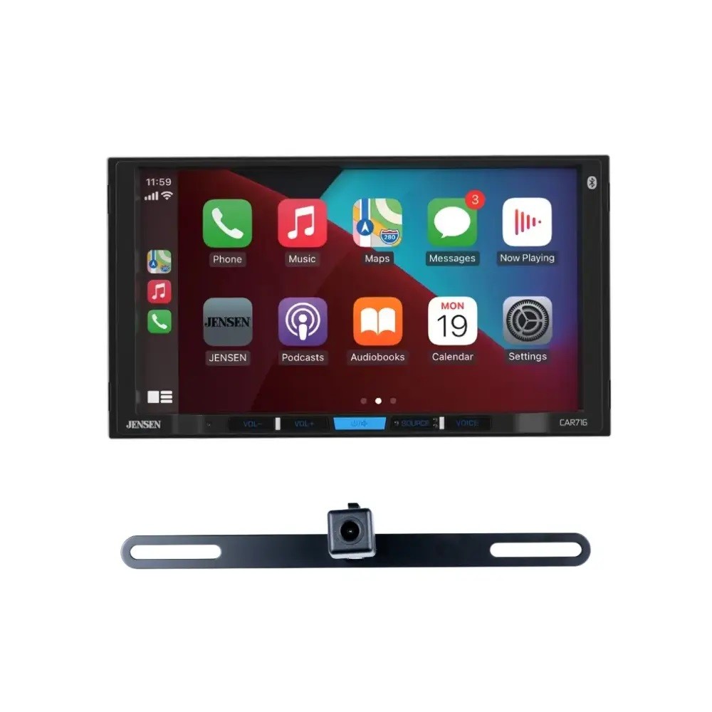 Jensen CAR716-BC 7″ Digital Multimedia w/ Apple CarPlay/Android Auto/Back-Up Cam