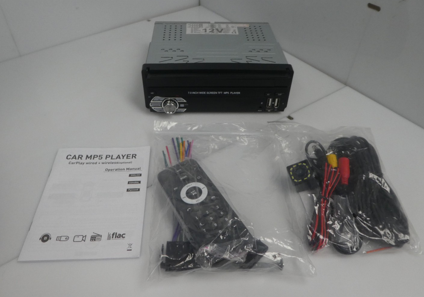 A3642 Car MP5 Player 7″ Wide Screen TFT MP5 Player with Backup Camera