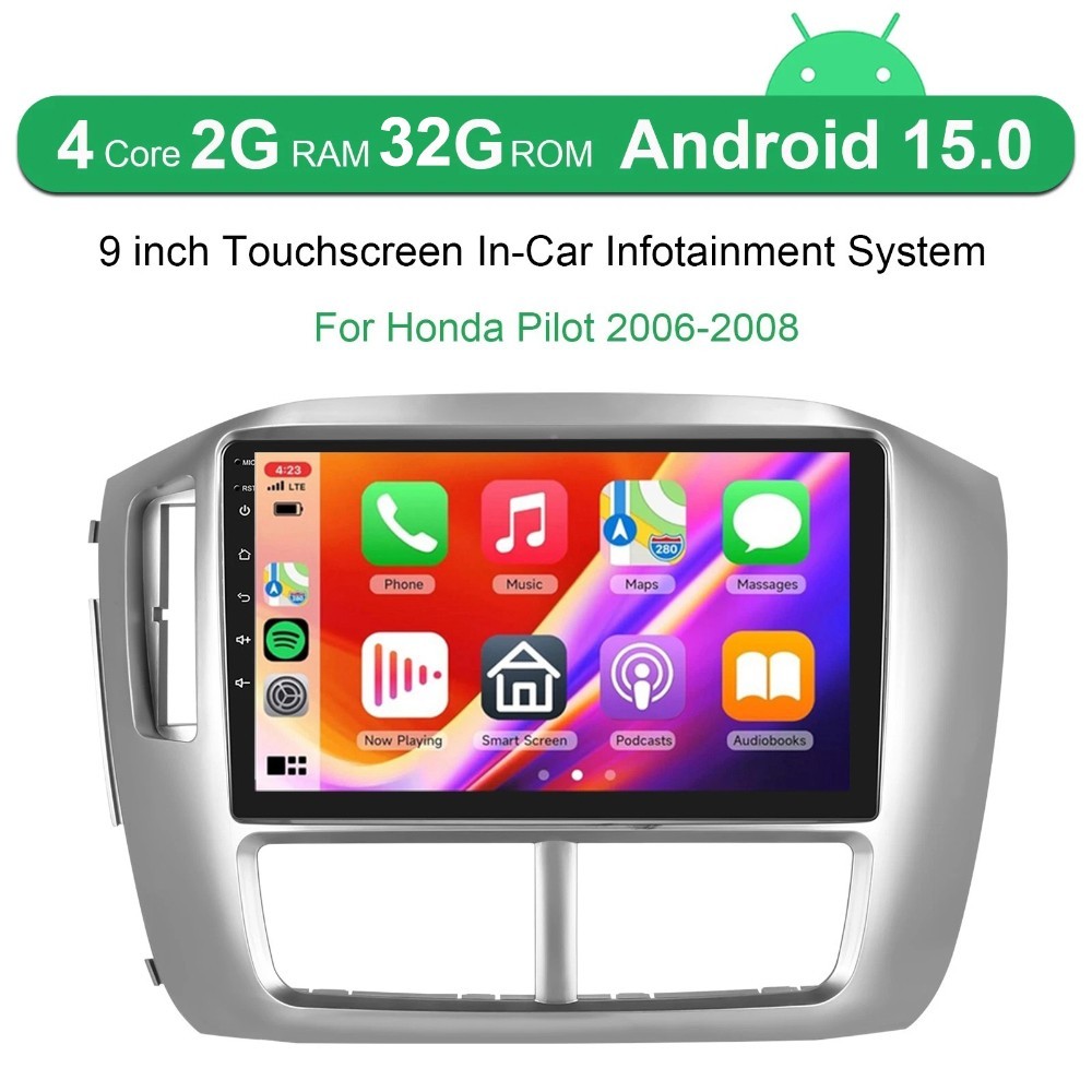 For Honda Pilot 2006-2008 Android 15.0 Carplay Car Stereo Radio GPS Navi BT WIFI