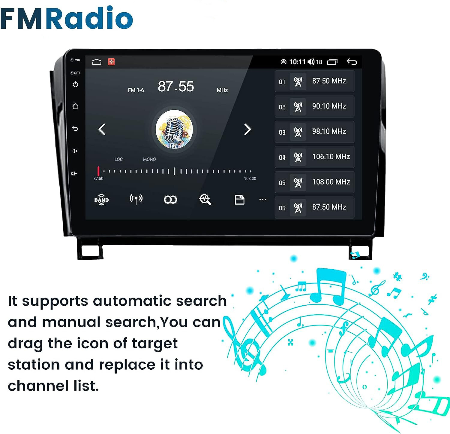 Android13 Car Stereo GPS Navi CarPlay Radio JBL 2+32GFor Toyota Tundra & Sequoia
