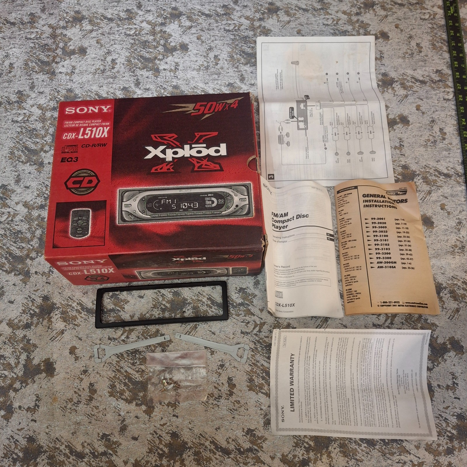 Sony Xplod In-Dash Car Stereo EMPTY BOX for CDX-L510X Radio CD Player w/ Manual