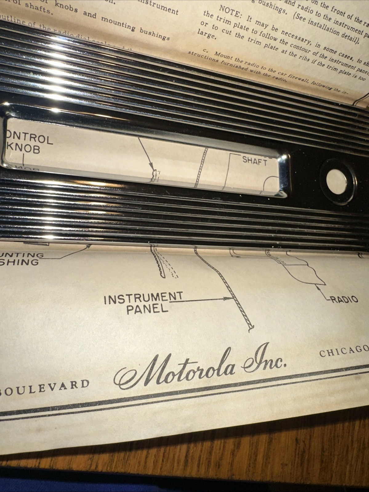 Trim Bezel Car Motorola Radio OEM NOS