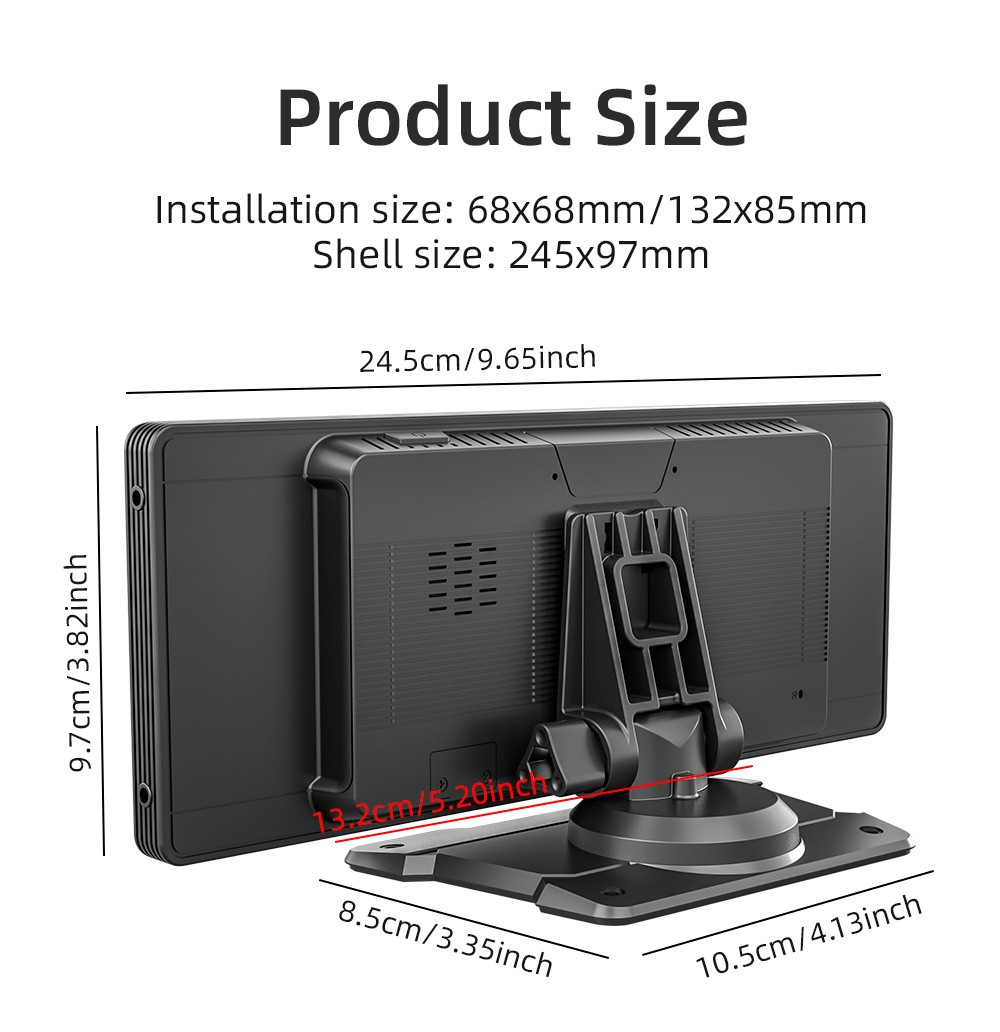 10.26″ Portable Car Stereo Wireless Apple CarPlay Android Auto IPS Screen Radio