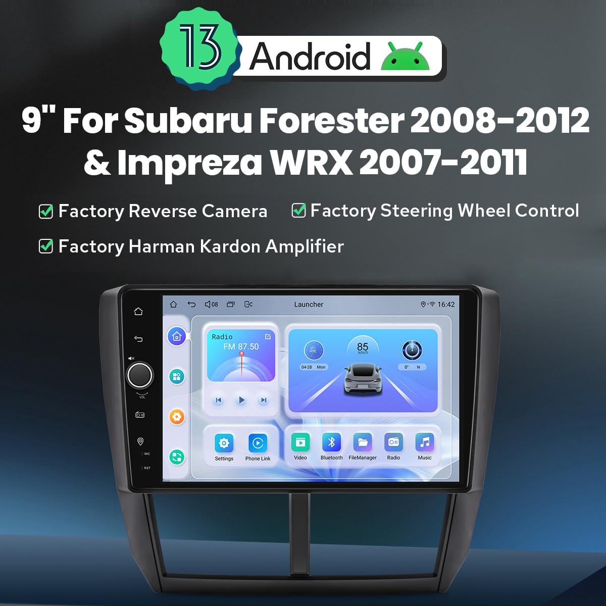 Joying Car Radio for Subaru Forester 2008-2012 & Impreza WRX 2007-2011, 9″ IPS
