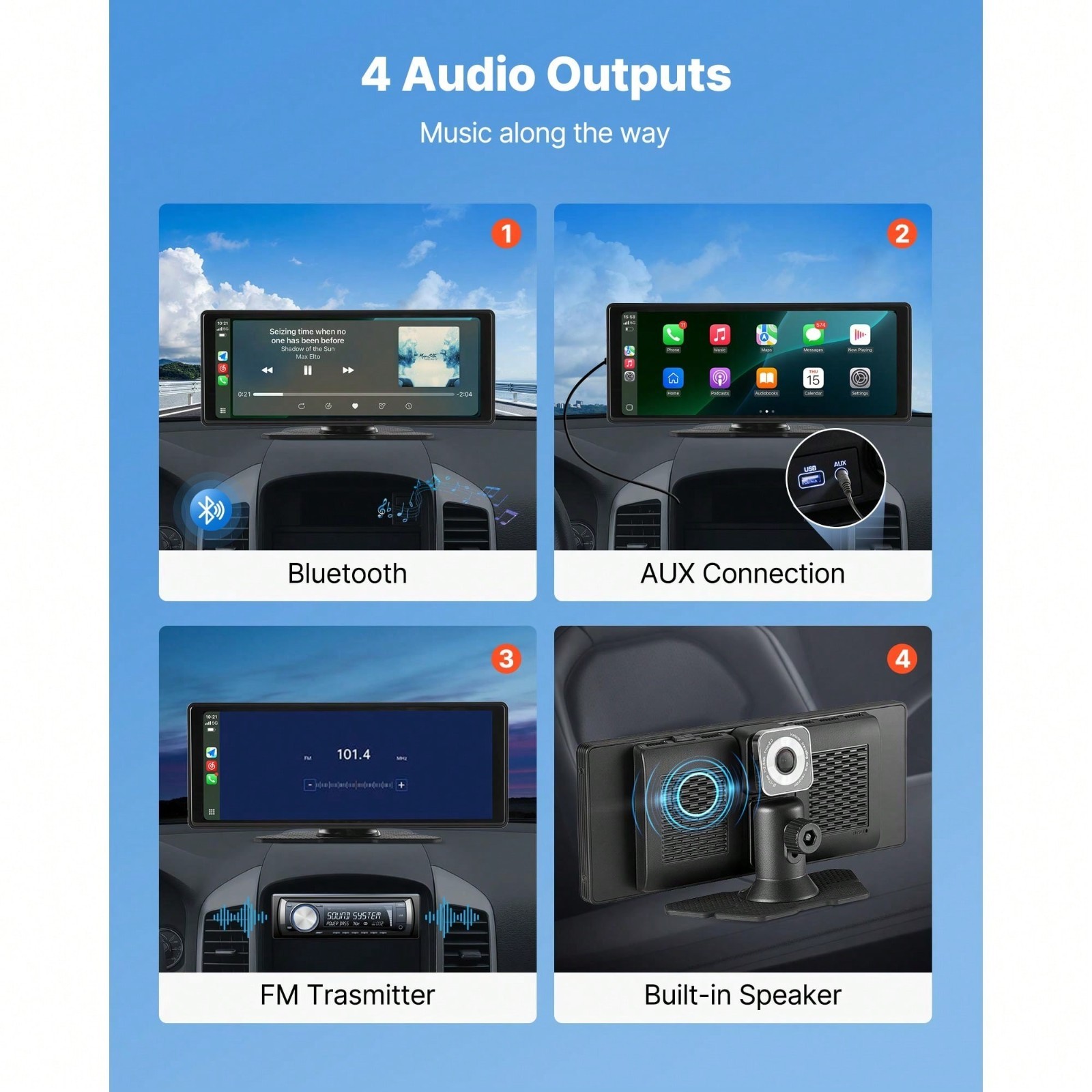 9 Inch HD Touch Screen Car Stereo With Wireless CarPlay Android Auto Backup Came