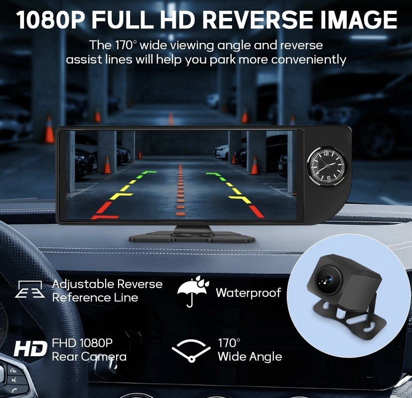 MINQO 10.26” Car Mp5 Player Touchscreen Wireless CarPlay Android Auto DVR