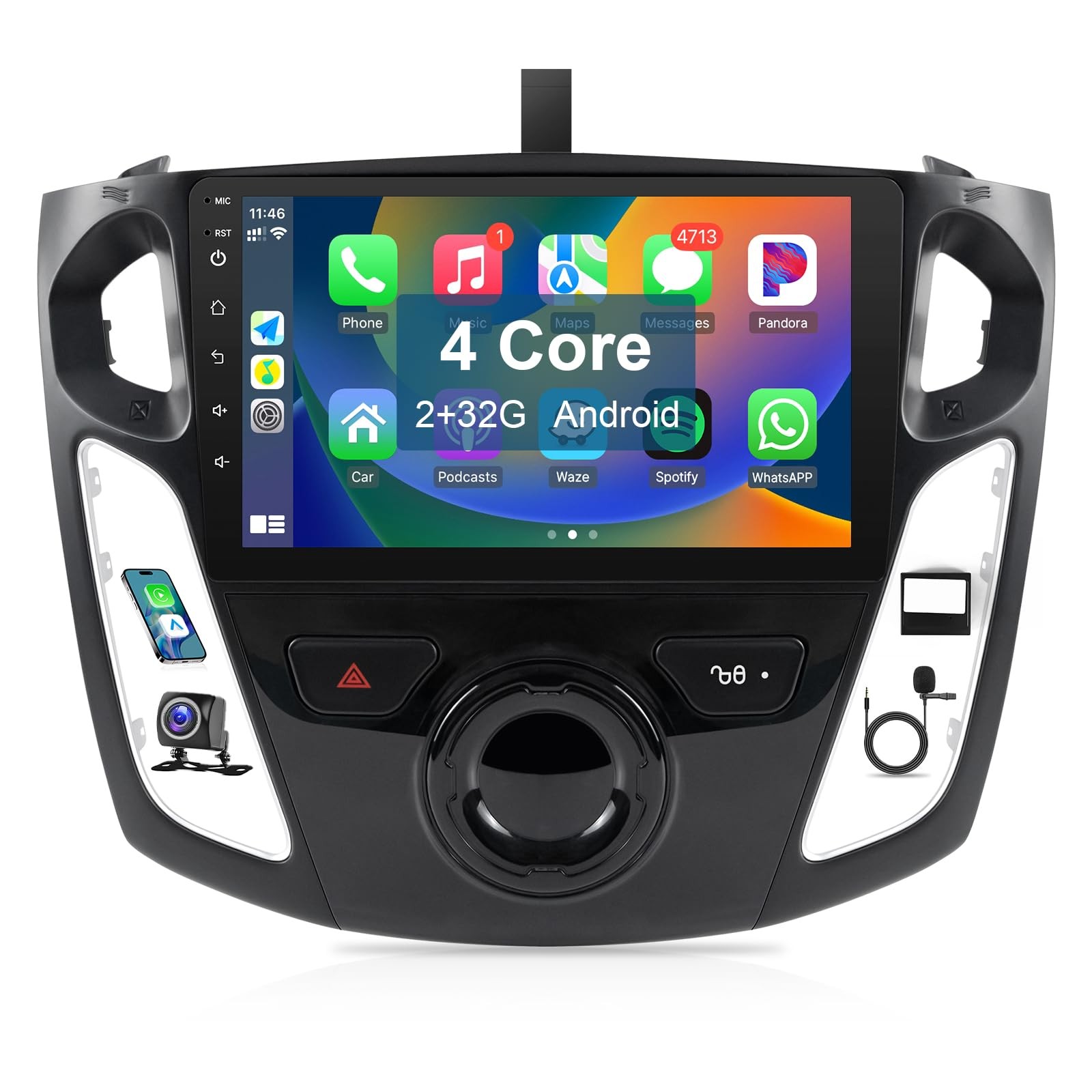 1280*800 For Ford Focus 2012-2018 Car Radio Stereo GPS Navi Carplay Android Auto