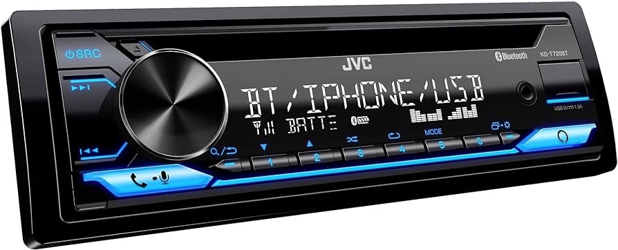 JVC KD-T720BT / SINGLE DIN CAR RADIO CD RECEIVER W/ BLUETOOTH & USB/AUX **NEW*