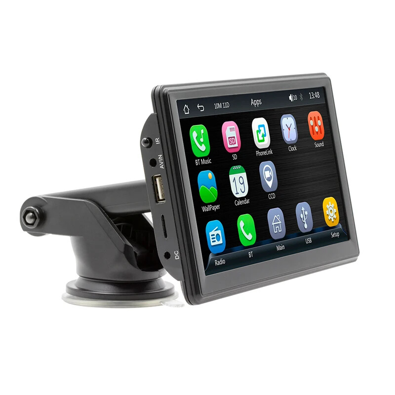7 Inch Rotation Touch Screen Car Stereo with Wireless Carplay Support BT IR TF