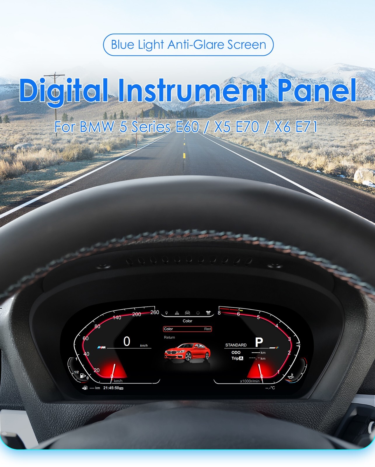 12.3″ LCD Digital Cluster Multifunctional Speedometer For BMW X5 E70 2007-2013
