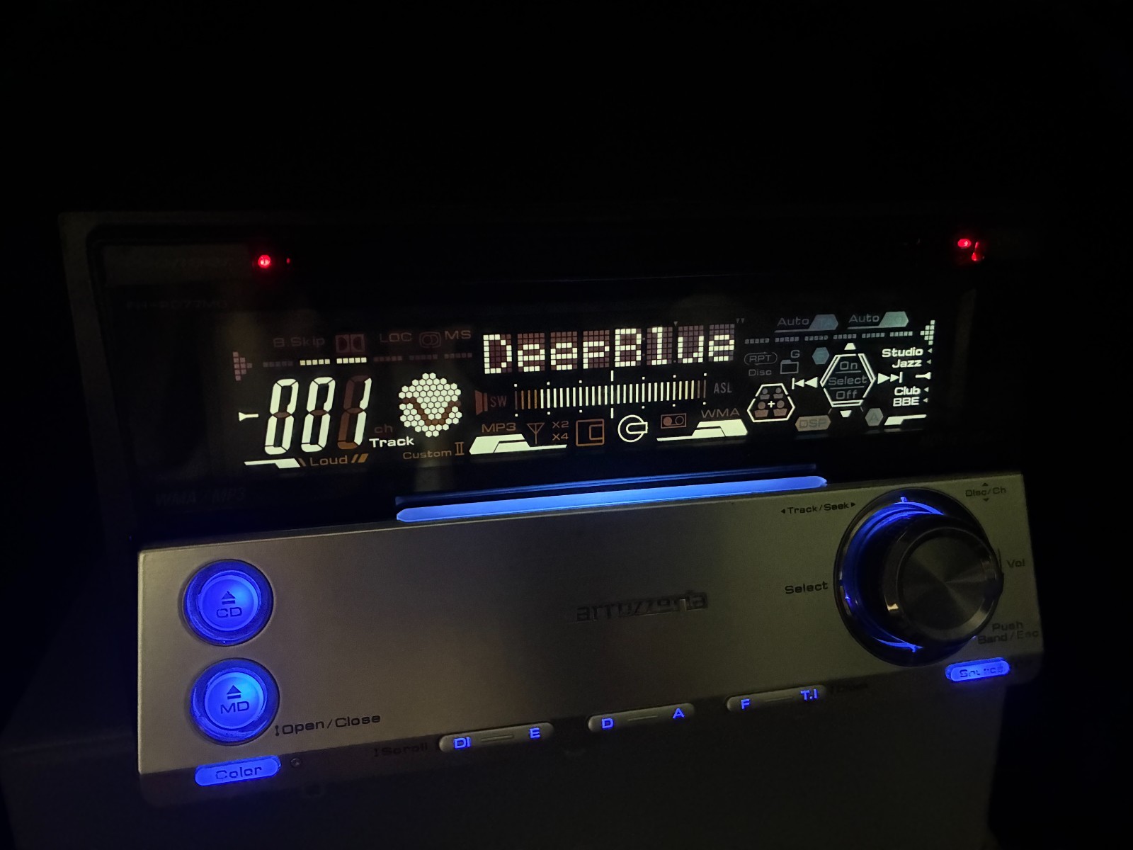 Pioneer Carrozzeria FH-P077MD Car Audio 2DIN CD MD IP-BUS Working Tested JDM