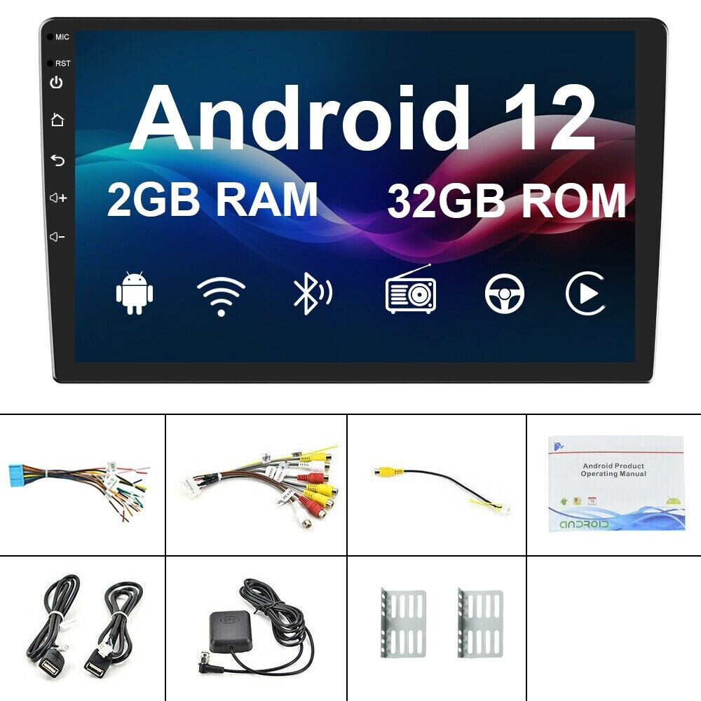 10inch Android 12 Car Stereo Apple Carplay Android Auto GPS WiFi 2Din Head Unit