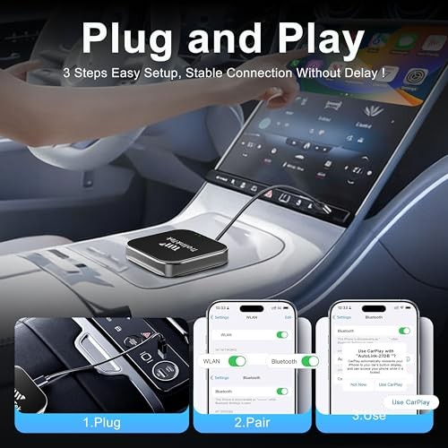 Wireless CarPlay 8 Core Auto Multimedia Video Box, 4G Cellular 4GB+64GB, Built
