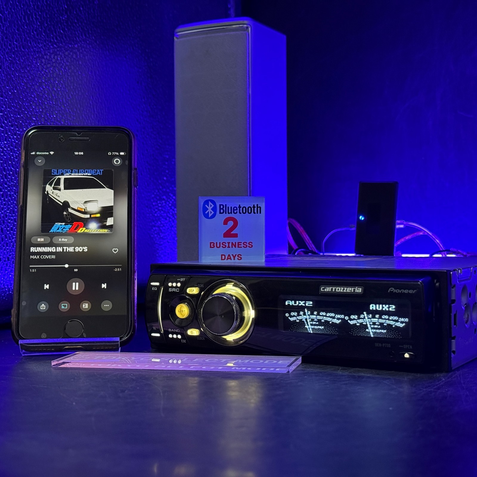 Pioneer Carrozzeria DEH-P730 Car Audio Added Bluetooth 1DIN Dolphin Display JDM