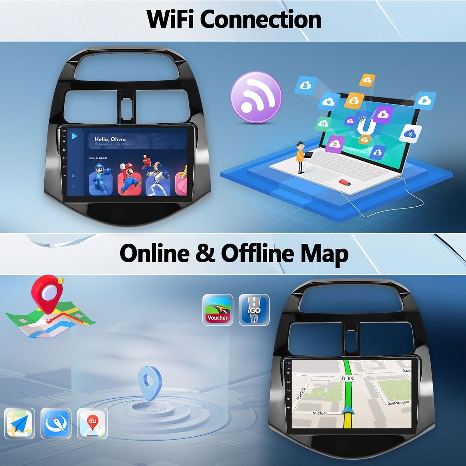 For Chevrolet Spark 2013-2015 Apple Carplay Android Car Radio Stereo GPS Player