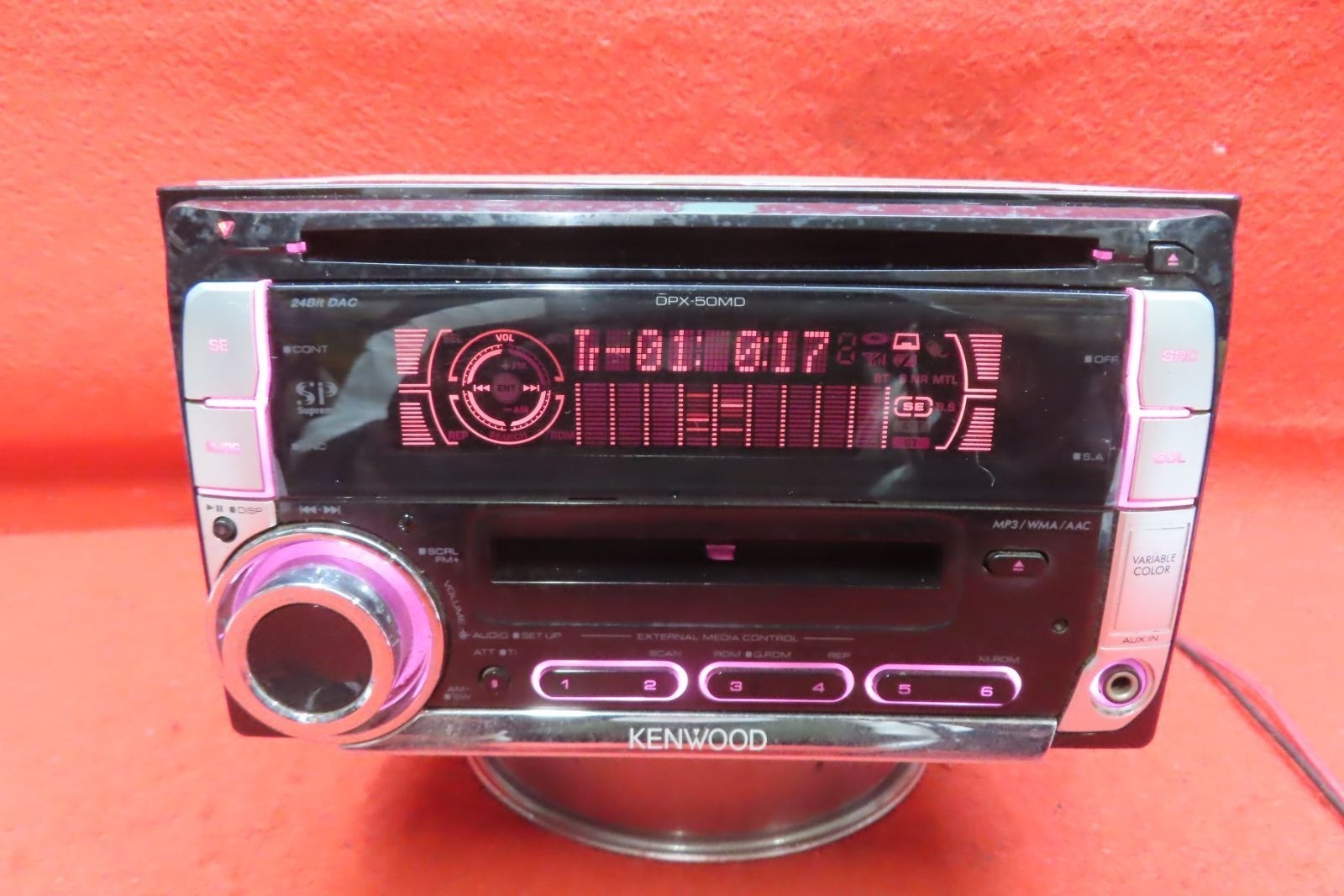 Kenwood DPX 50MD 2DIN CD MD Player Radio AUX Car Audio Stereo Partially working