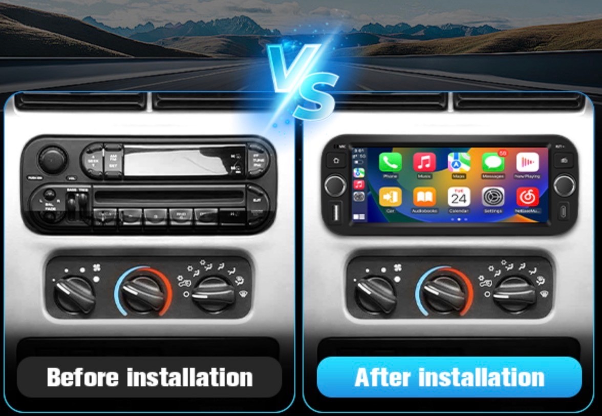 Car Stereo for Jeep Wrangler 2003-2006 Dodge RAM2002-2005 GPS 2+64GB AndroidAuto