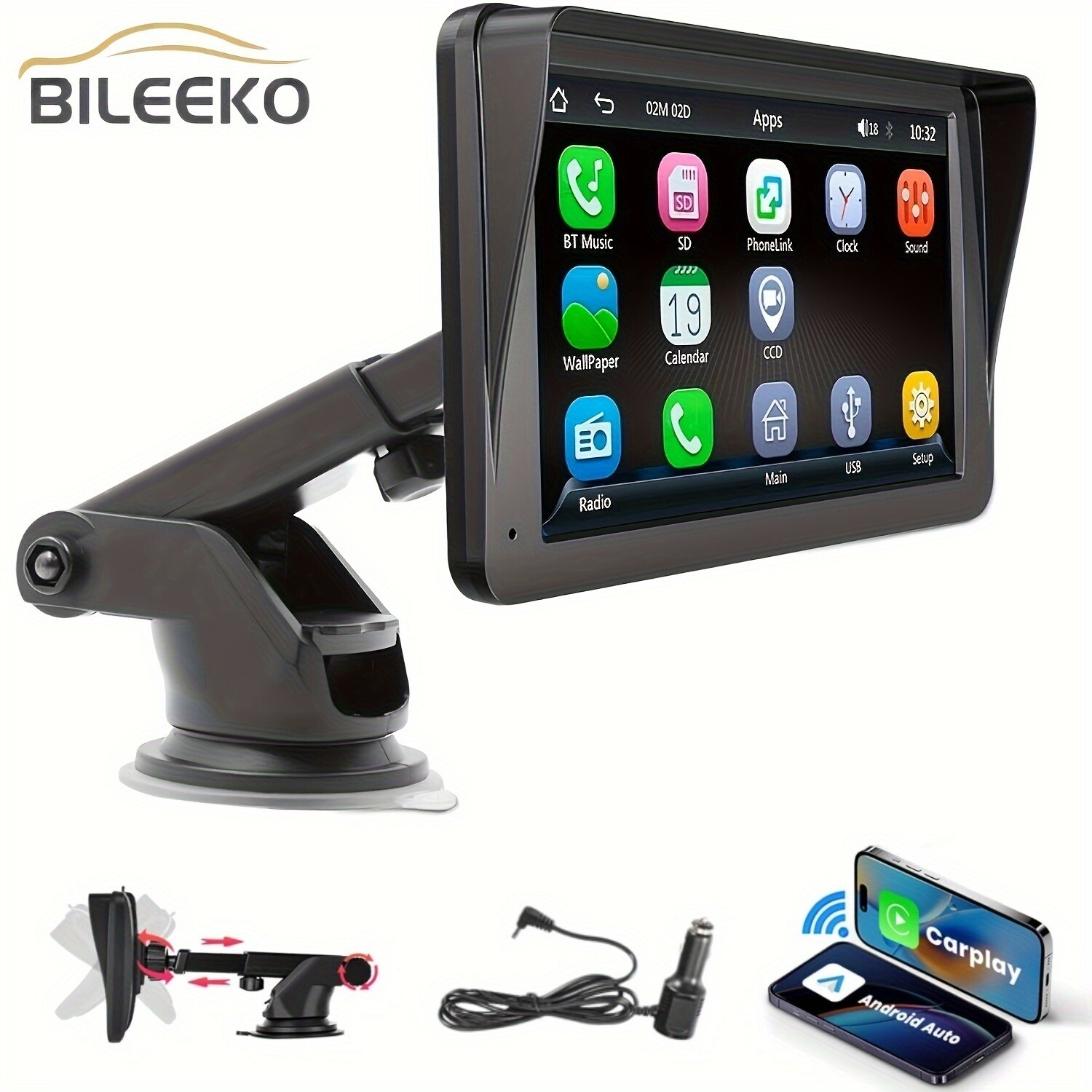 7"Car Mp5 Radio Player Video Portable Apple CarPlay Android Auto For BMW VW