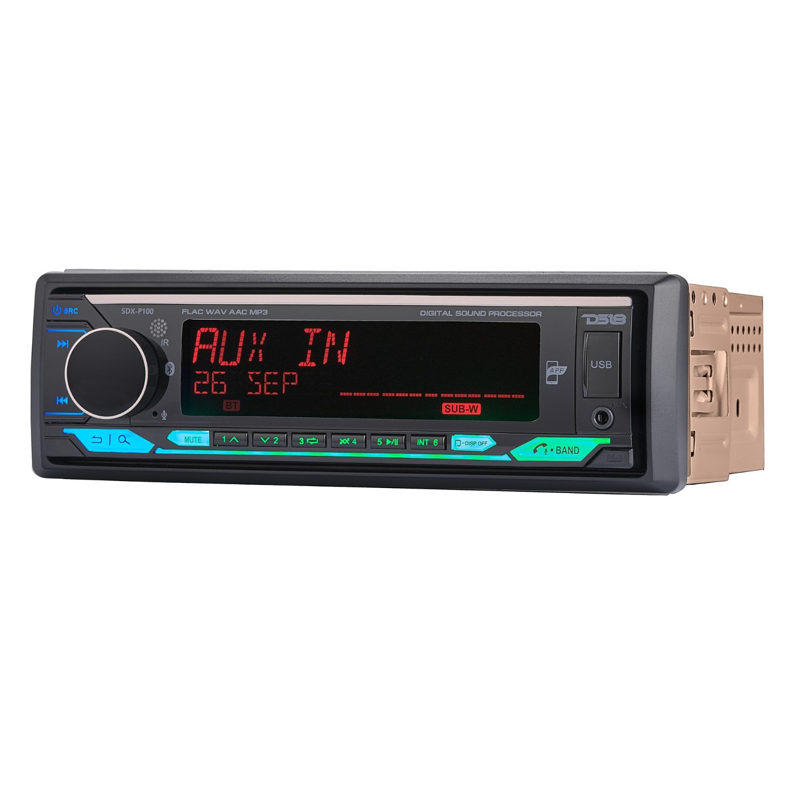 DS18 SDX-P100 Single Din Radio Headunit Bluetooth DSP Car Stereo USB/AUX/AM/FM
