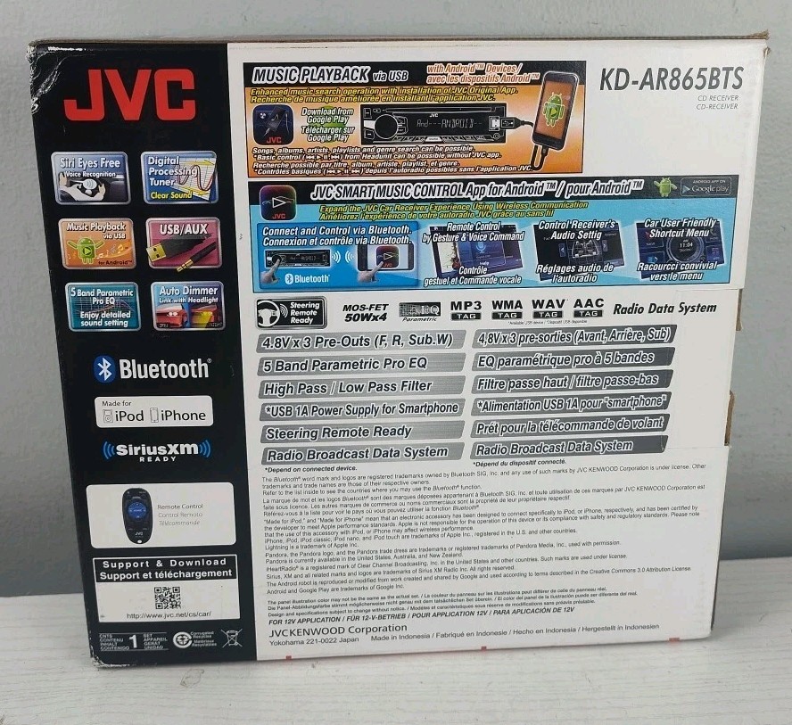 JVC KD-AR865BTS CAR STEREO