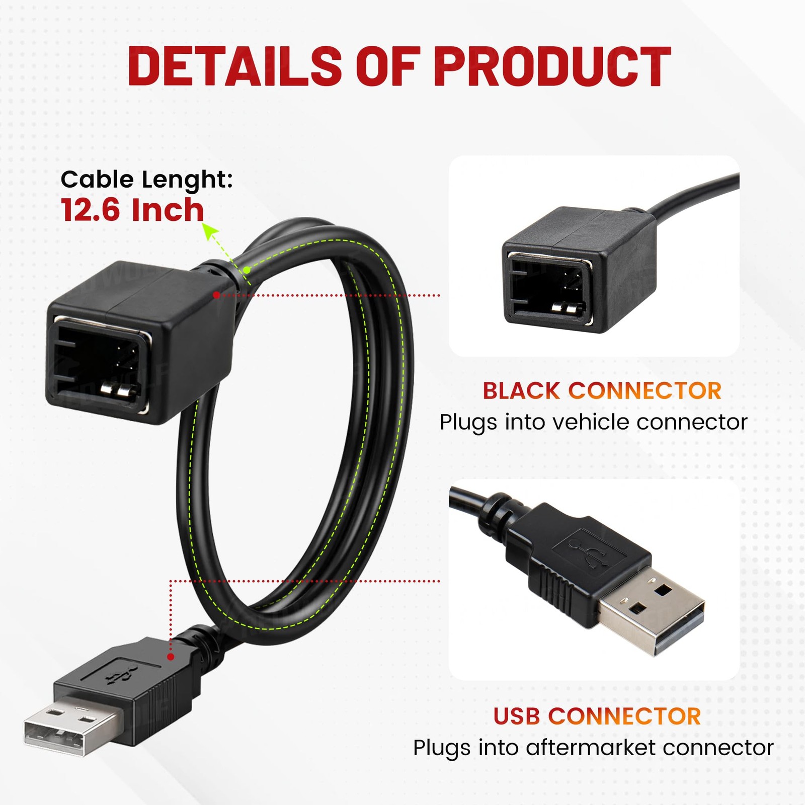 Car Radio Factory USB Port Retention Cable Wiring Harness Fit for 2011-2022 S…