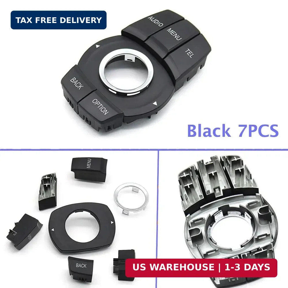 7PCS CIC i-Drive Radio Knob Button Switch Center Console Menu Cover for BMW F30