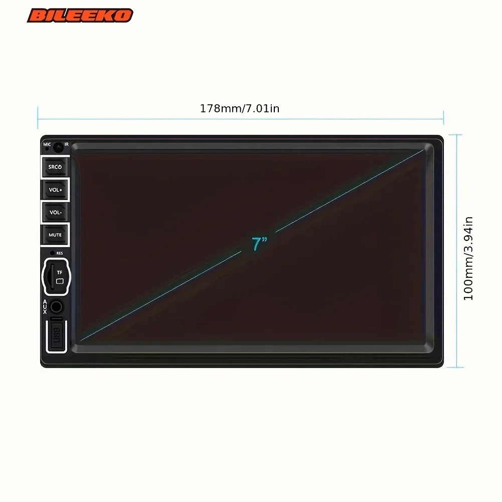 7″ 2 Din Car Stereo HD MP5 Player Bluetooth Touch Screen Radio Mrrior Link USB