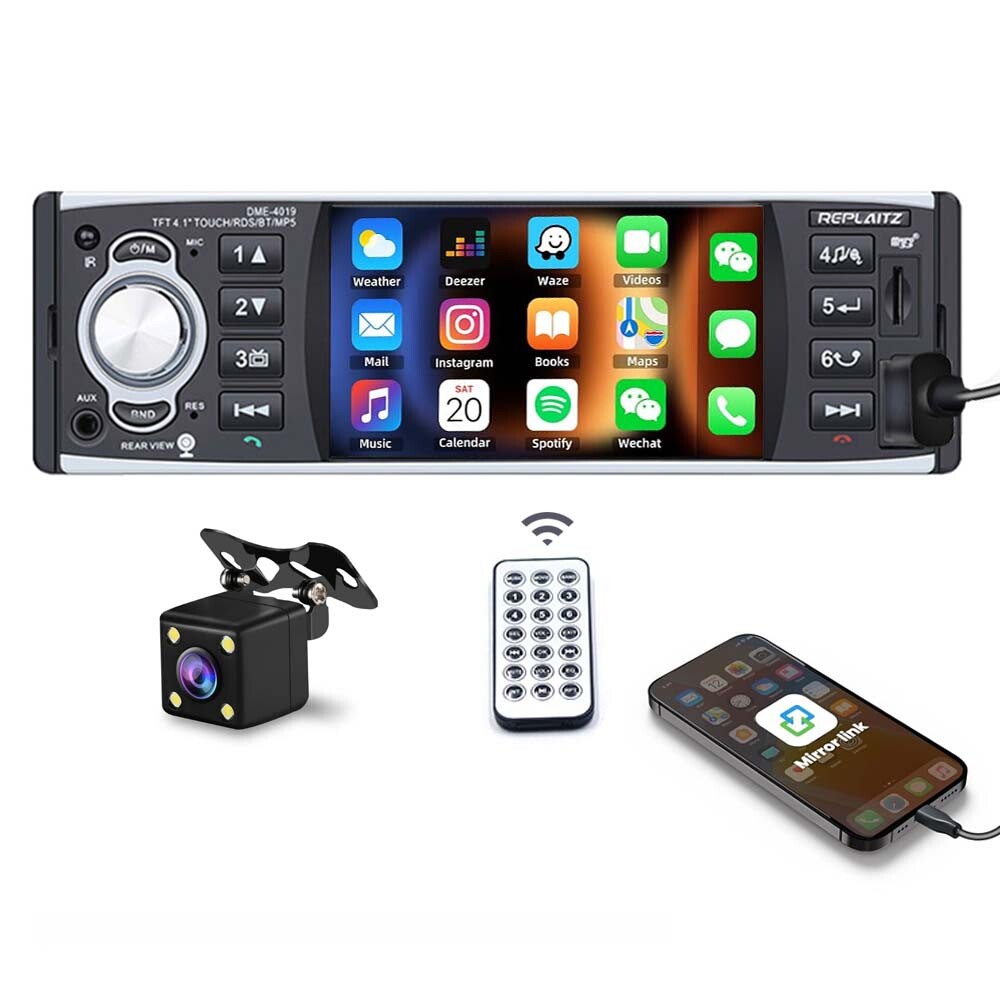 1 Din 4.1″ Car Radio Stereo MP5 Player Mirror Link Bluetooth Touch Screen FM/RDS