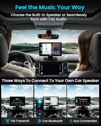 IK5 9″ Wireless CarPlay & Android Auto Screen with Dash & Backup Cameras
