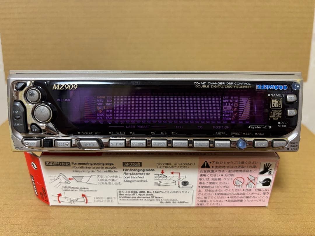 Rare KENWOOD MZ909 1DIN CD MD Car Stereo Head Unit Radio Tested Working Japan