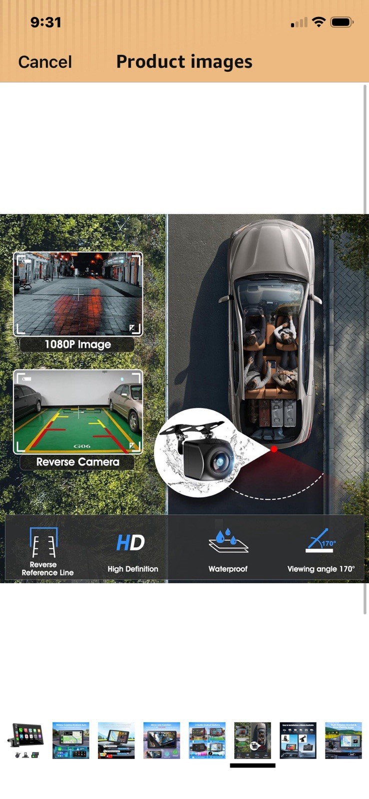 8” Wireless Portable CarPlay & Android Auto Screen with Backup Camera NEW!!!