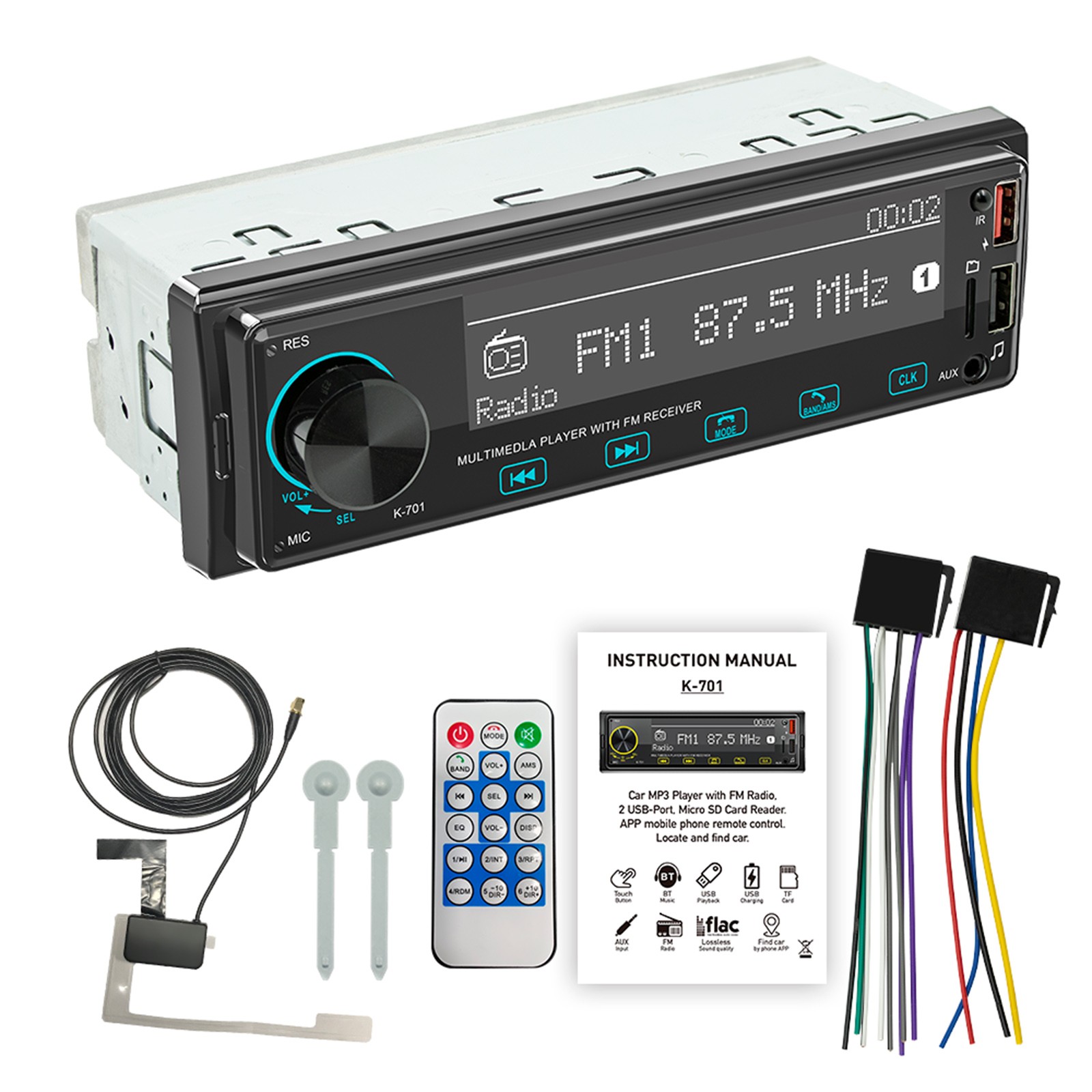 2.5D Touch Screen 1DIN Car MP3 Player Car Radio Bluetooth Positioning Car Search