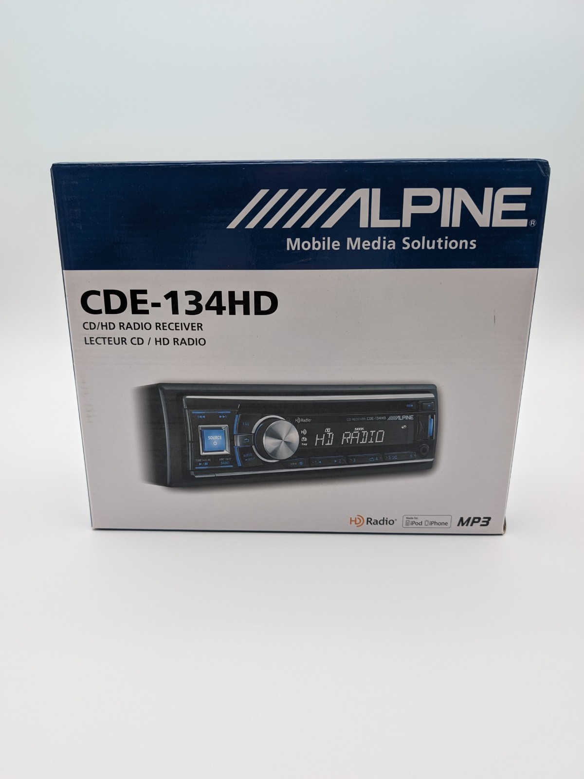 NOS Alpine CDE-134HD CD/HD Radio CD PLAYER Receiver USB: IPHONE/IPOD/MP3