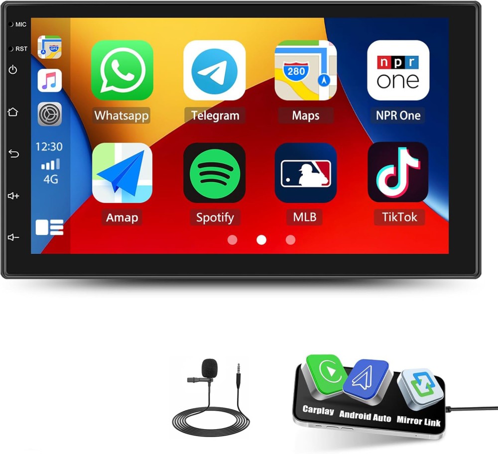 7″ Double 2DIN Apple Carplay Car Stereo Radio BT FM Touch Screen MP5 Player