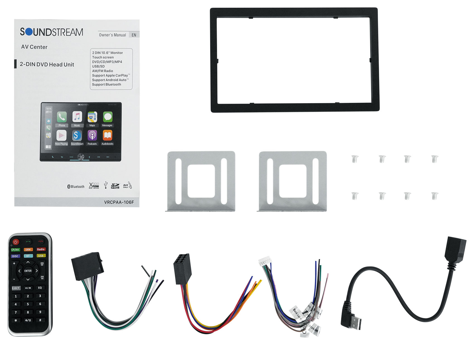 Soundstream VRCPAA-106F 10.6″ Car Monitor Bluetooth/Carplay/Android Receiver