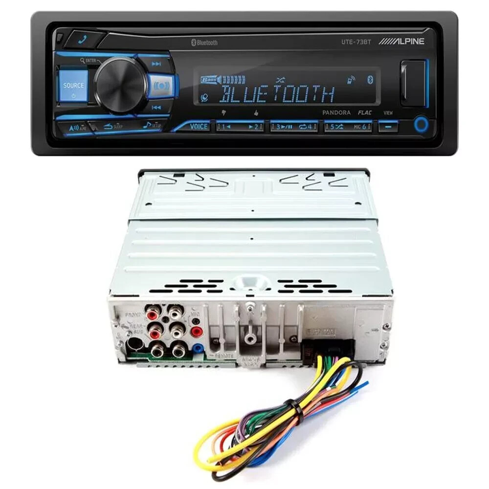 Authentic ALPINE UTE73BT + Remote Single DIN Bluetooth Car Stereo Dig (NO CD)
