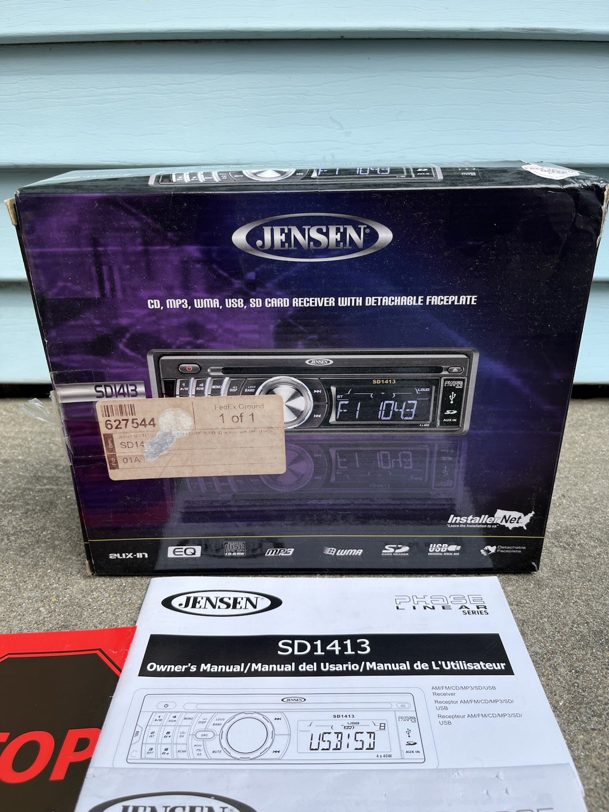 New Jensen SD1413 CD Player/MP3 In Dash Receiver With HARNESS Remote NOS